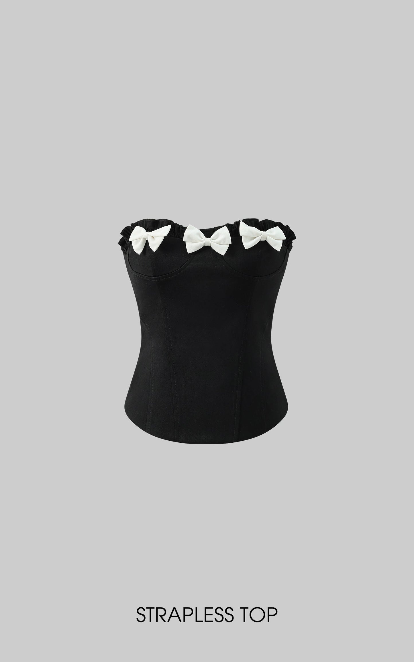 Bow Detail Strapless Top and Bubble Skirt Shorts Set