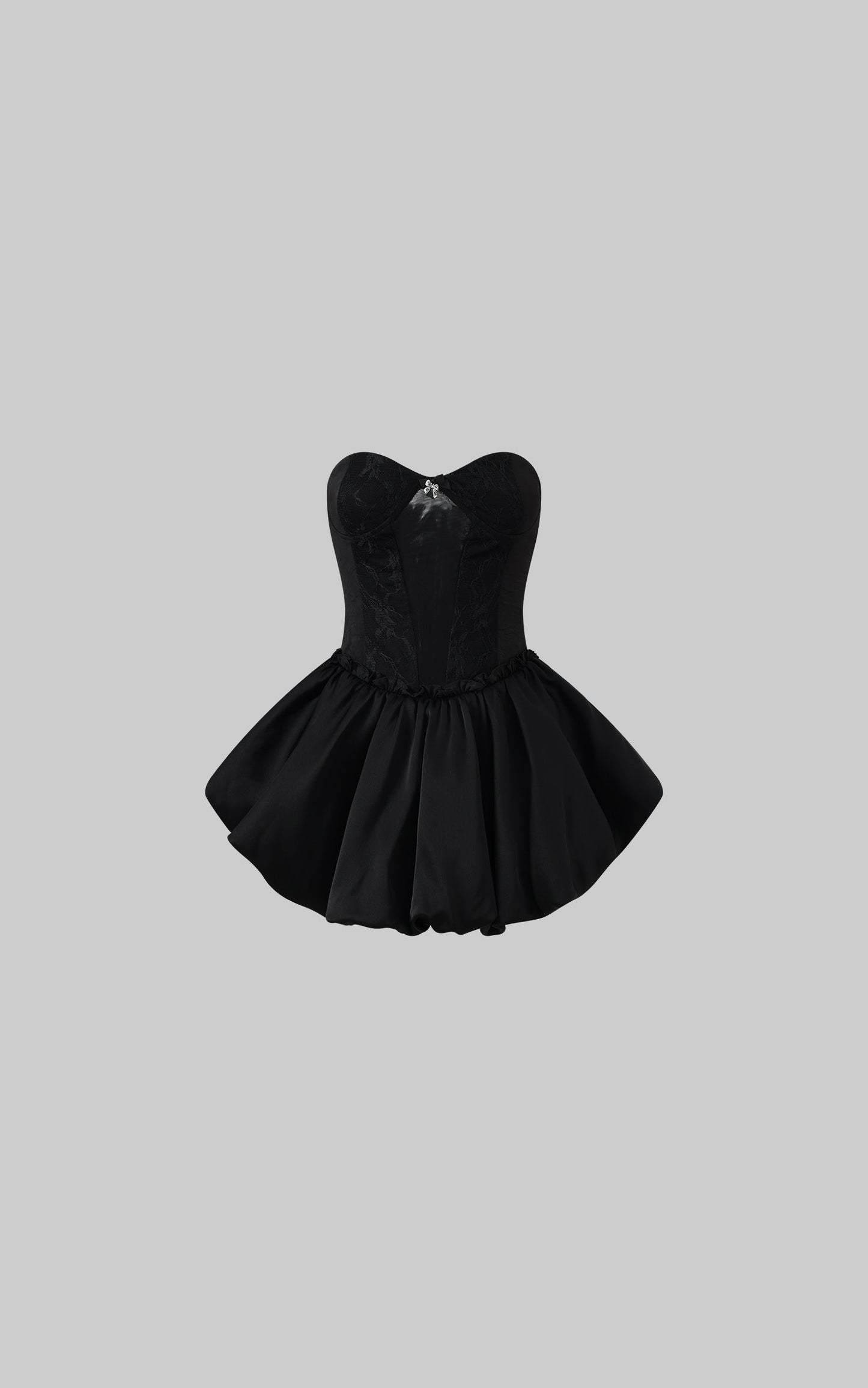 Sculpted Corset Dress with Crystal Bow