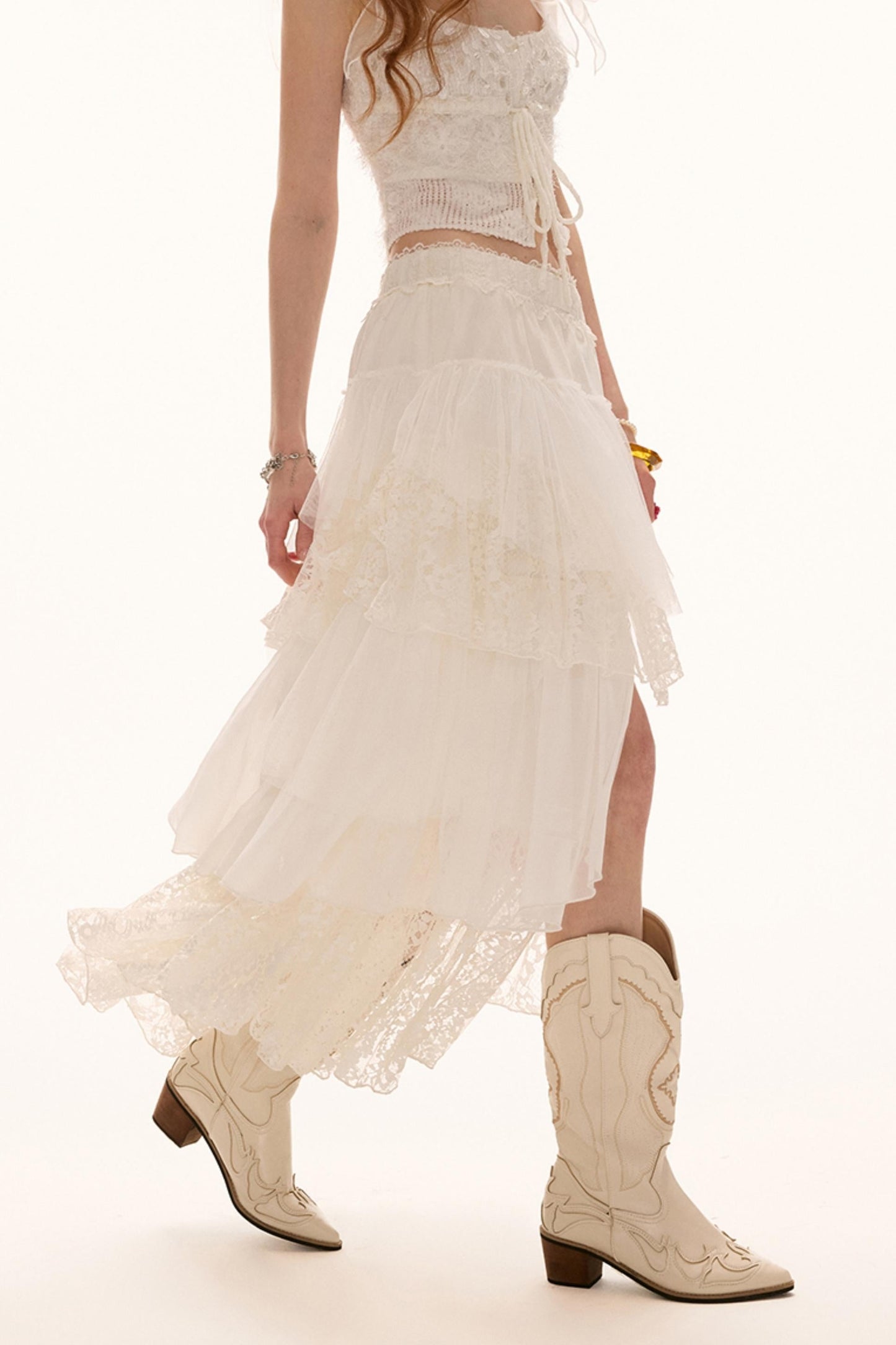 Irregular Layered Midi Skirt