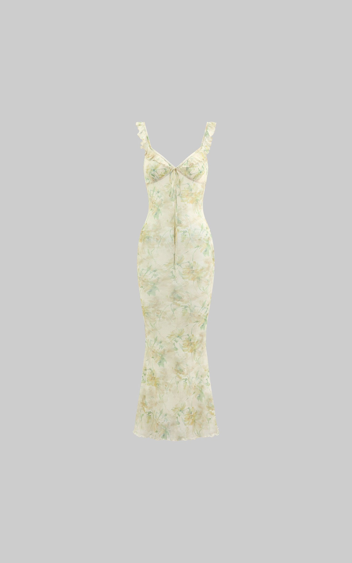 Watercolor Mesh Ruffle Dress