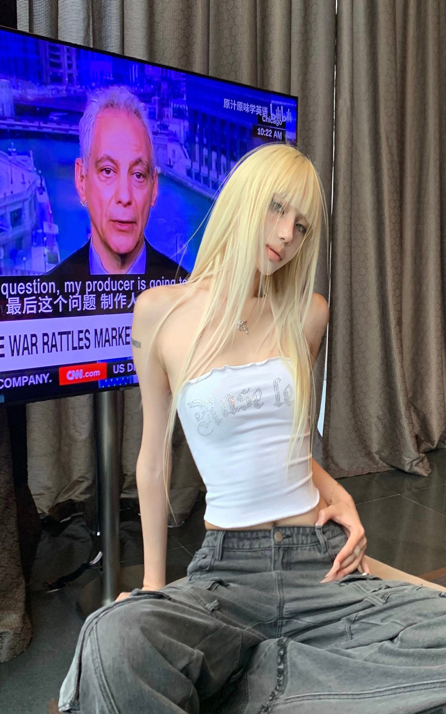 Rhinestone Logo Tube Top