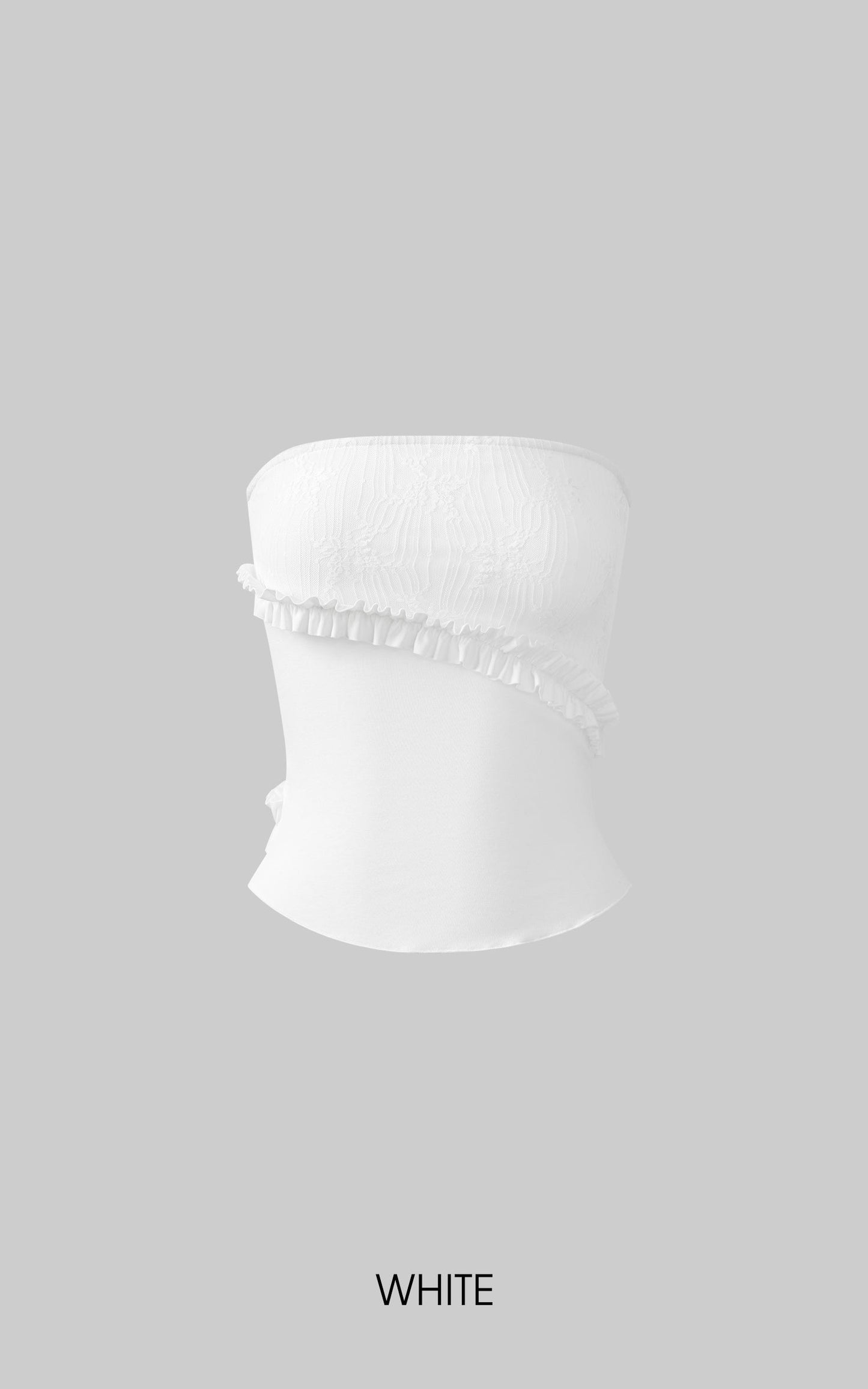 Lace Ruffle Trim Strapless Top