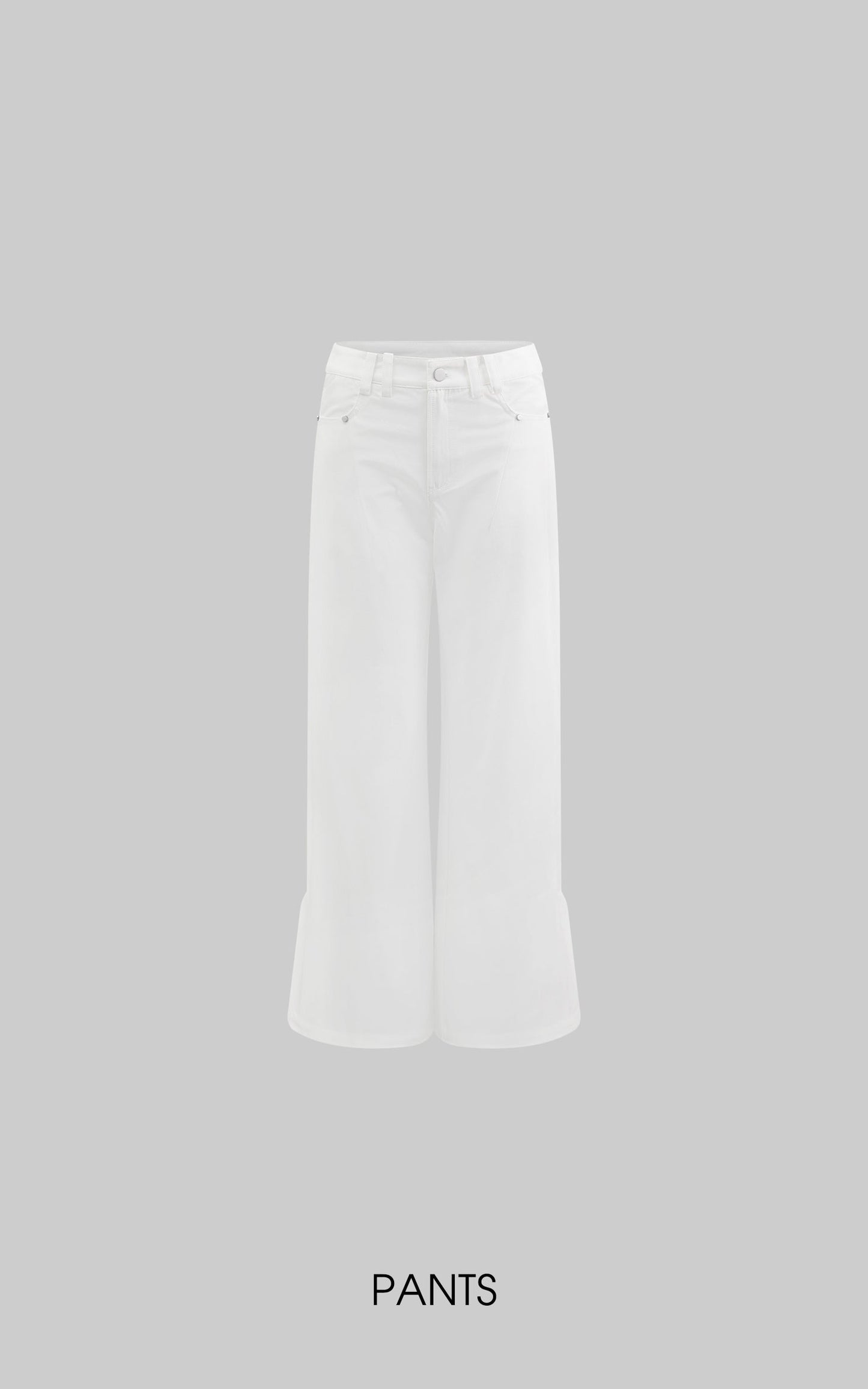 White Split Hem Utility Pants