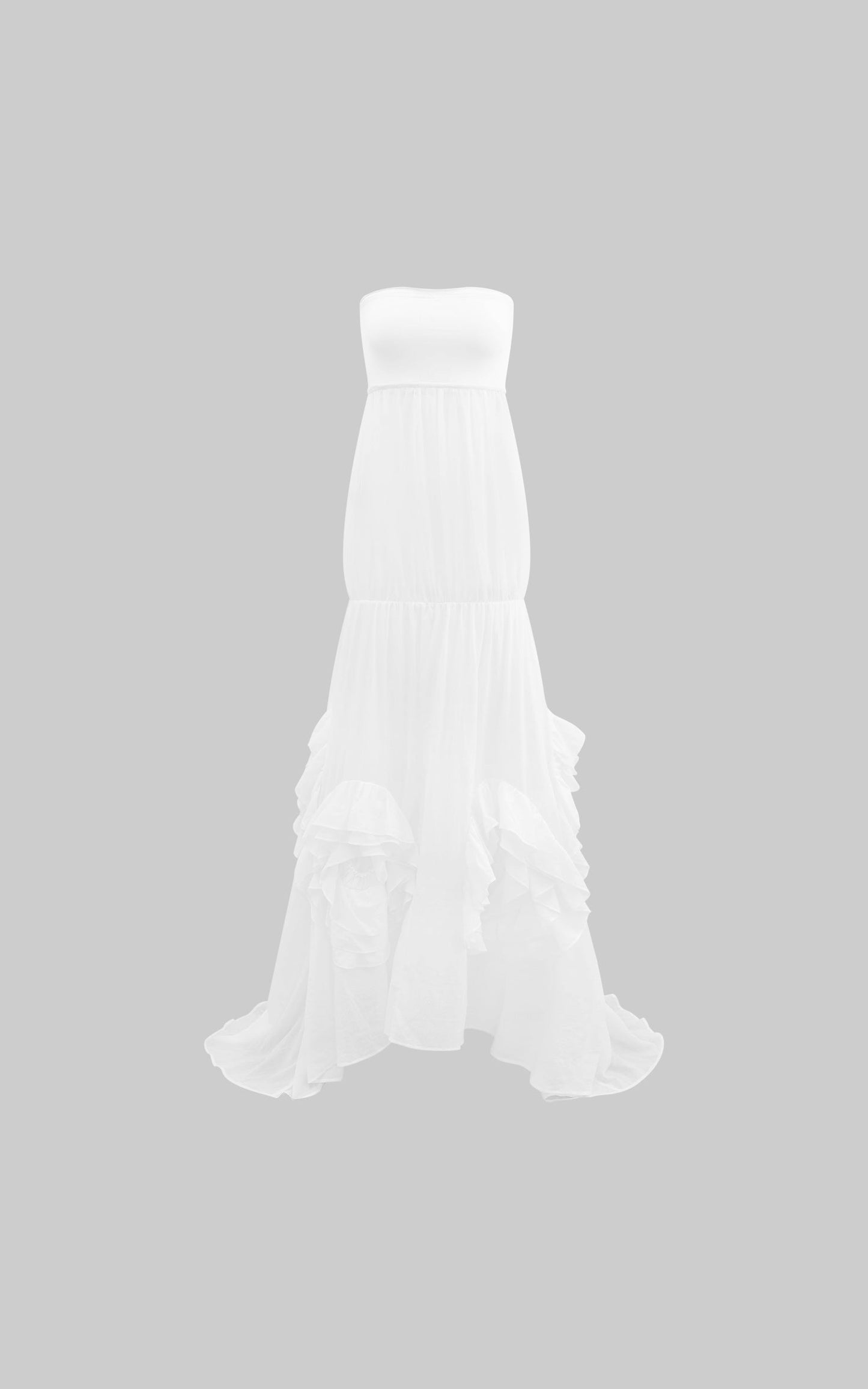Rosette Silhouette Draped Backless Gown