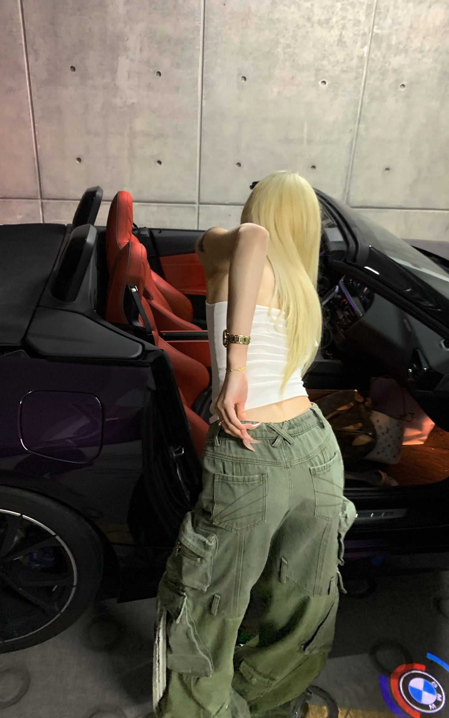 Deconstructed Cargo Pants with Strap Detailing