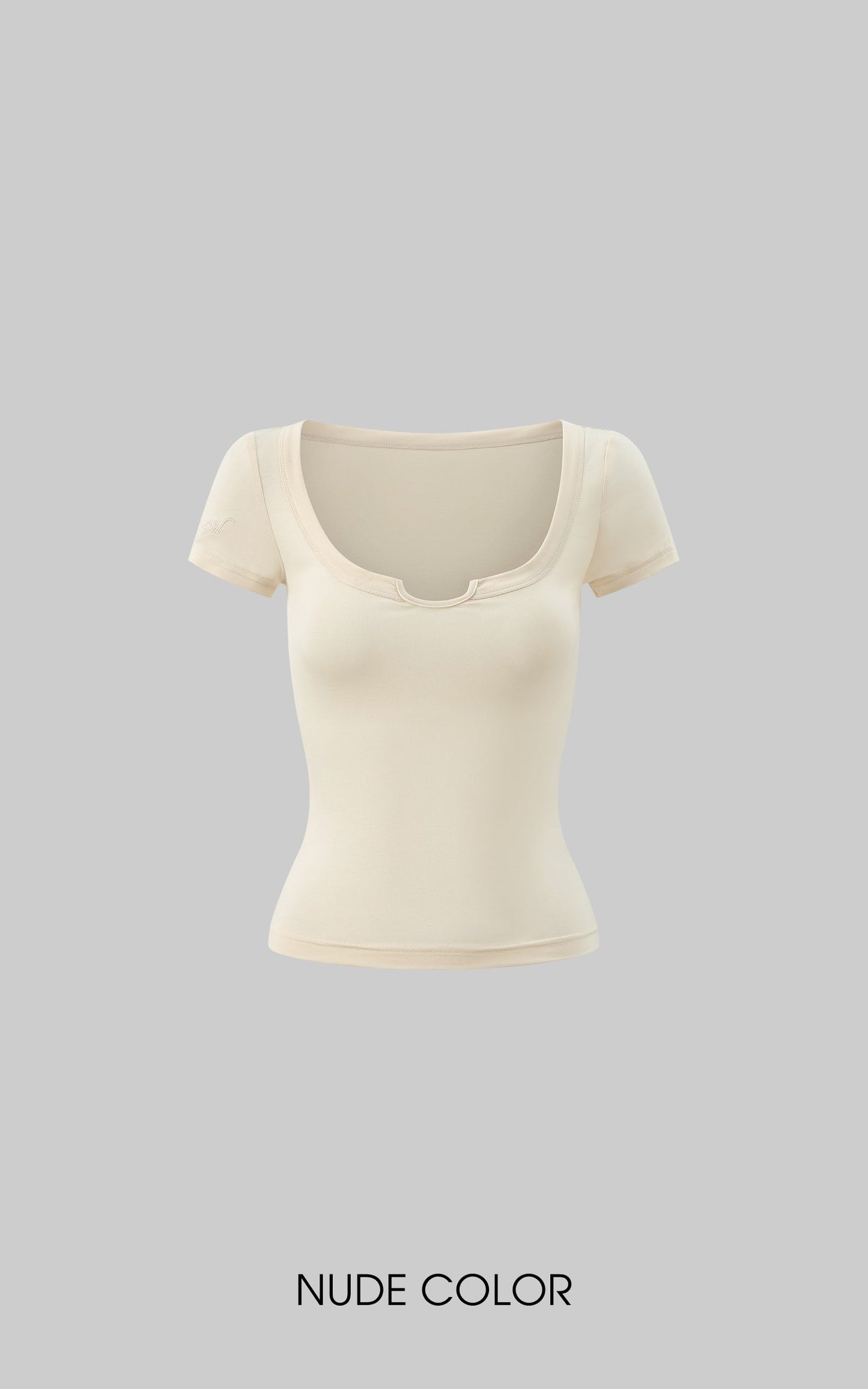 Contour-Cut Fitted Short Sleeve Tee