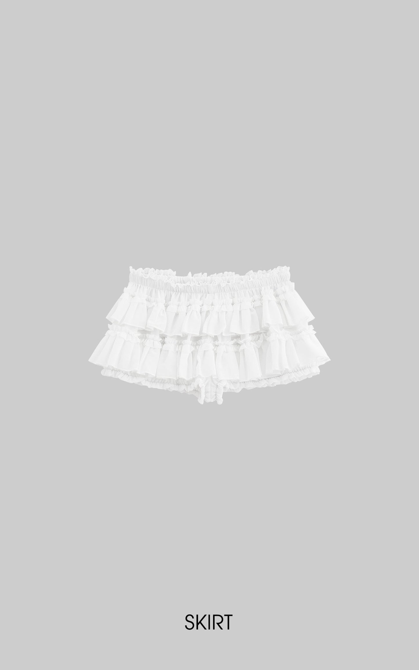 Rosette Lace-Up Cardigan & Ruffle Mini Skirt Set