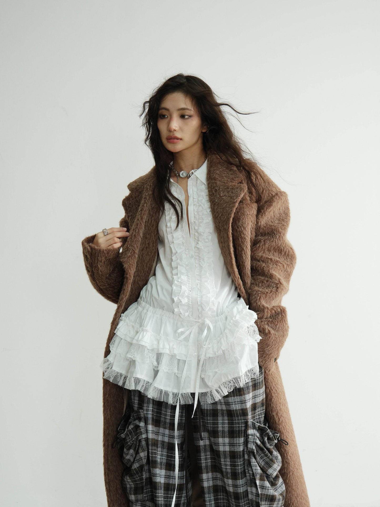 Plaid Double Waist Wide-Leg Pants - My Store