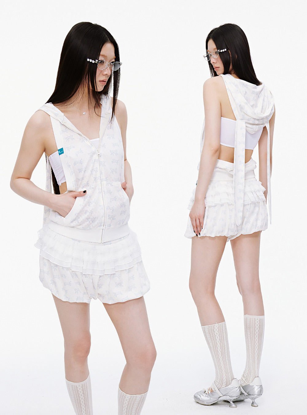 Rabbit Ear Hooded Sleeveless Top