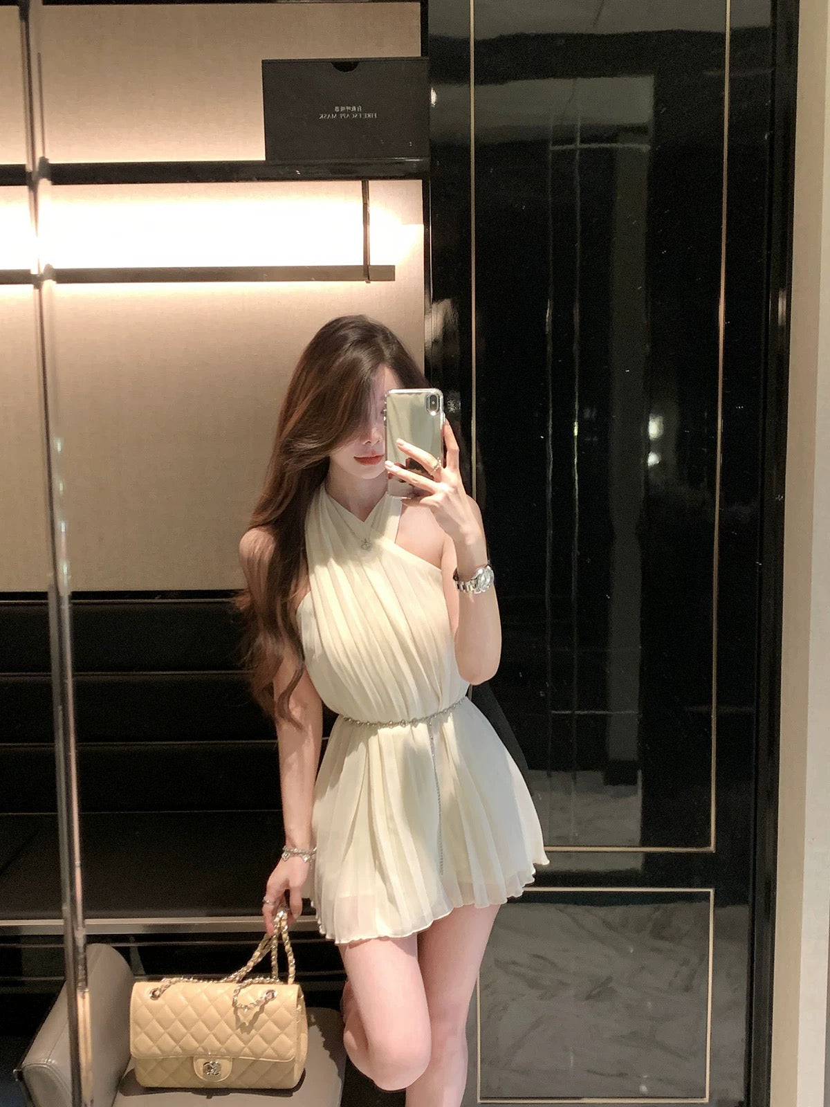 Elegant Cross-Front Dress