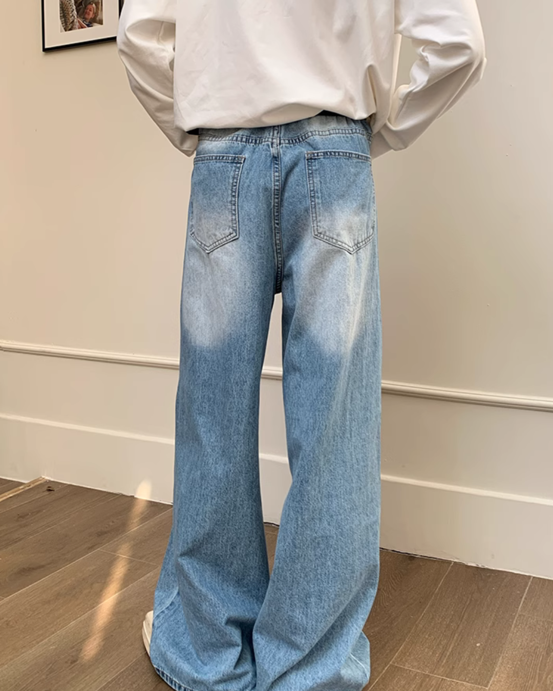 Vintage Washed Wide Denim Pants