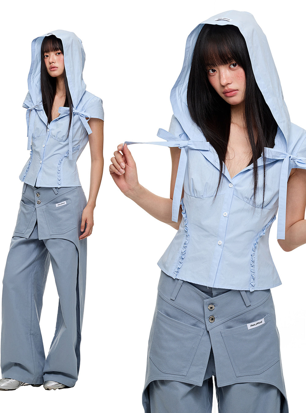 Misty Hooded Poplin Shirt (2color)