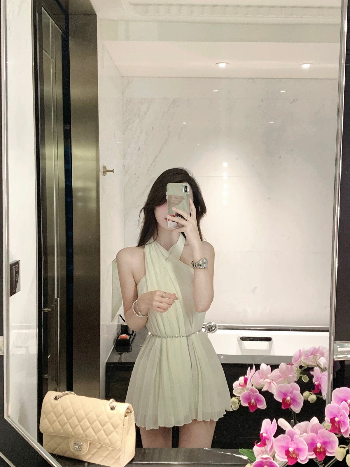 Elegant Cross-Front Dress