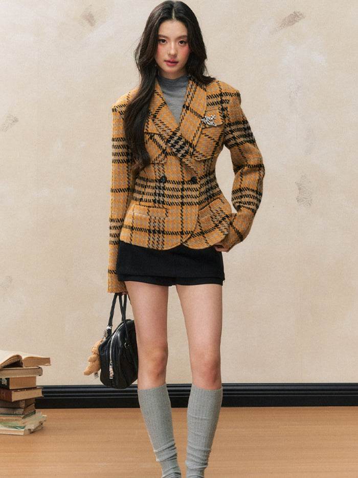 Yellow Plaid Jacket - My Store