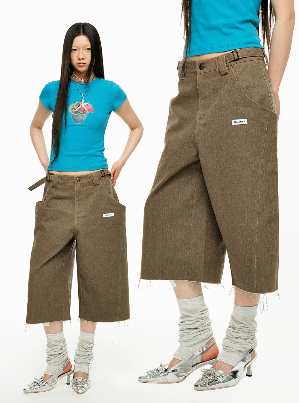 Straight Wide Cut Denim Pants