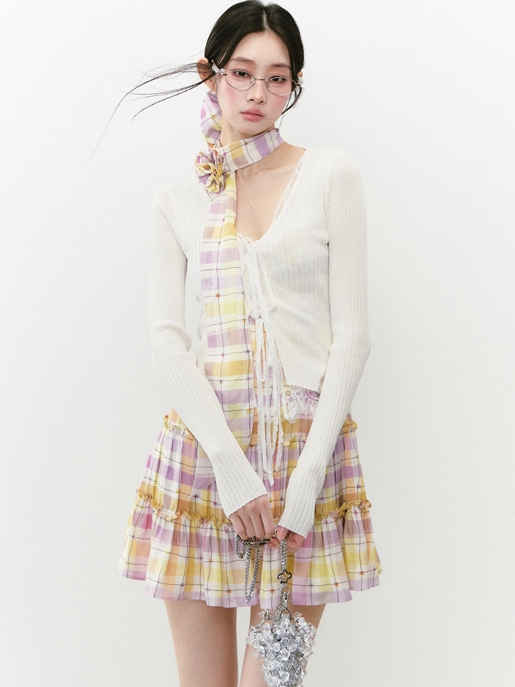 Layered Accent Knit Cardigan