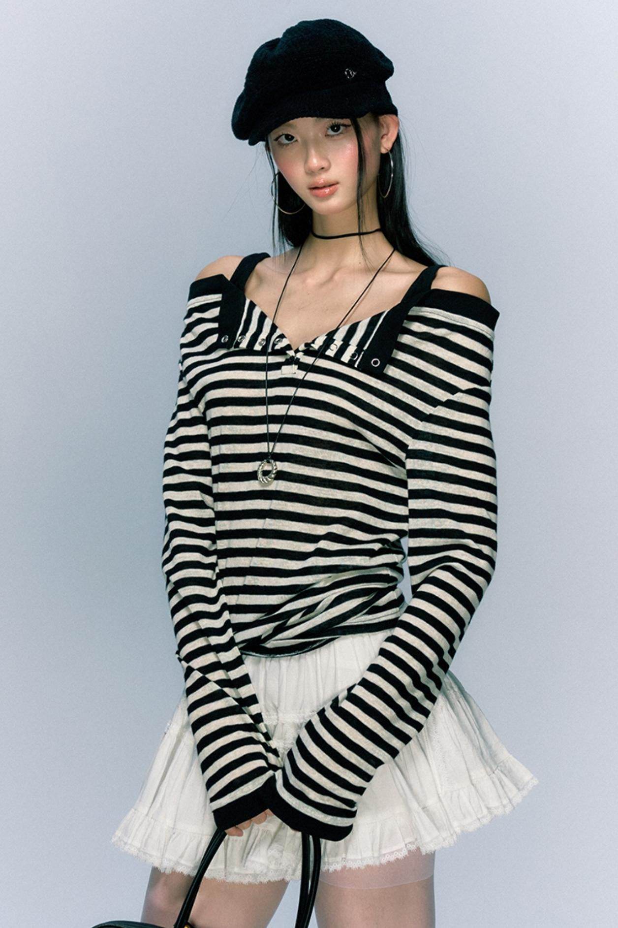 Striped Long Sleeve Top - My Store