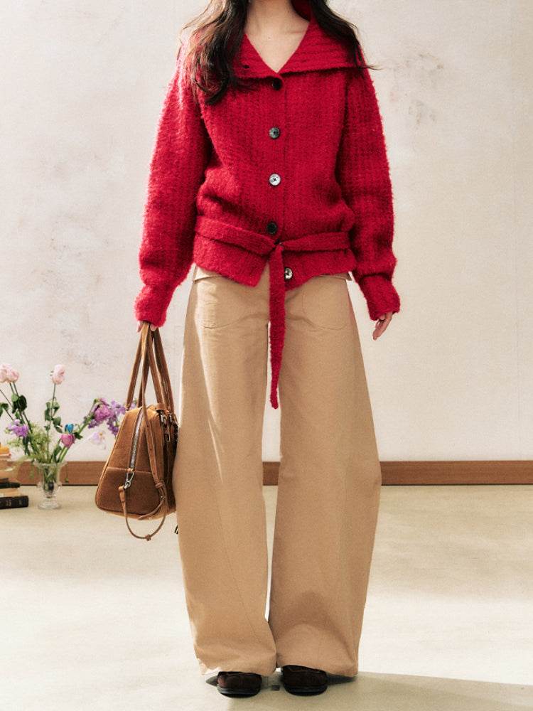 Collar Loose Top Cardigan Sweater - My Store