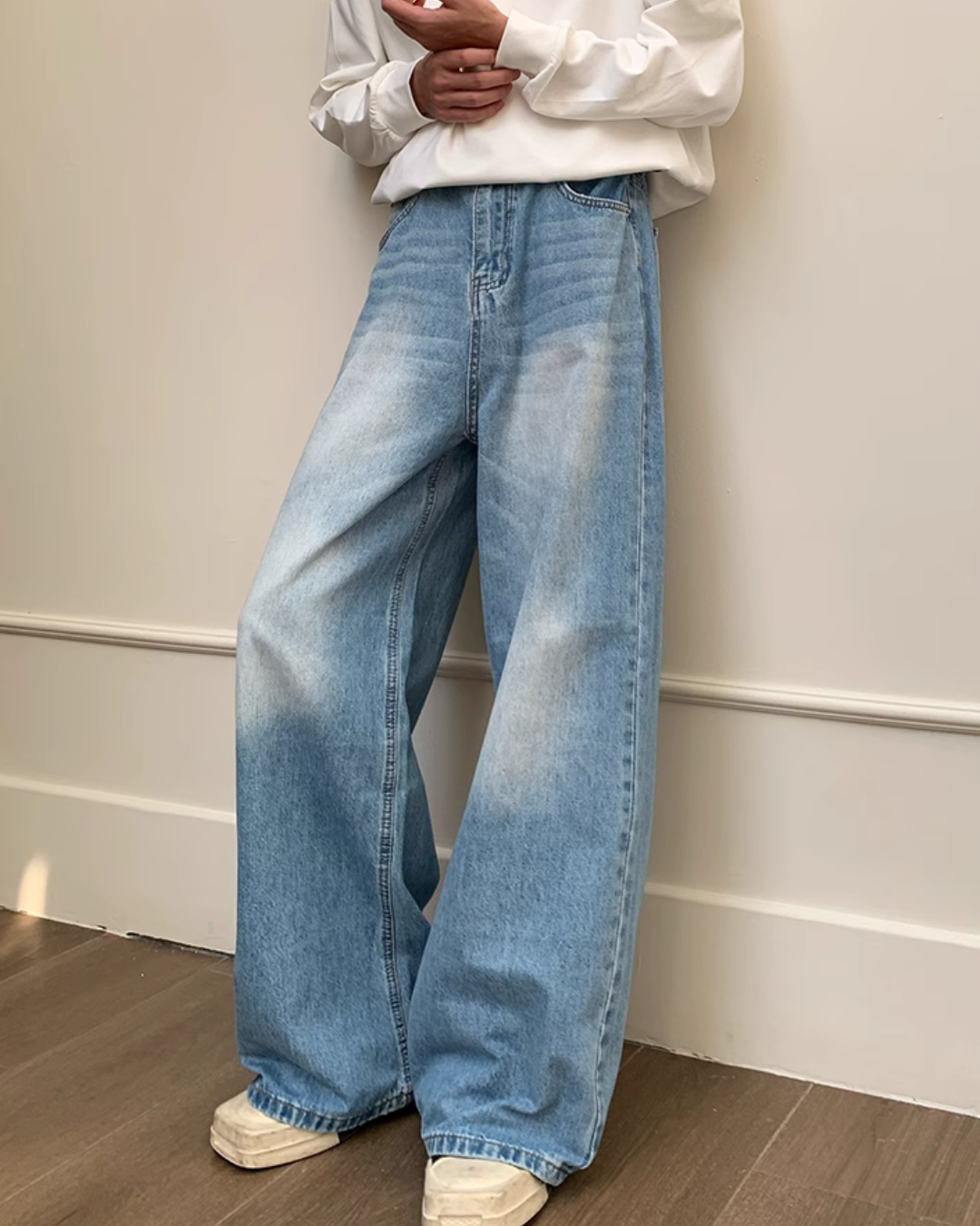 Vintage Washed Wide Denim Pants