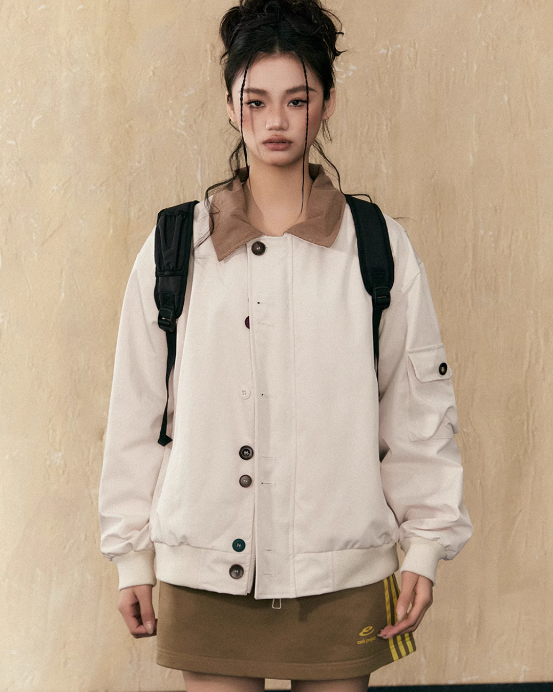 Color Button Retro Jacket