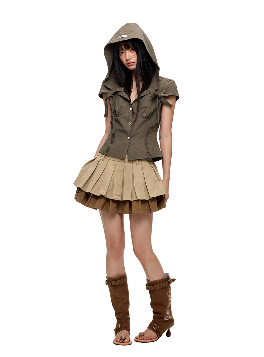 Misty Hooded Poplin Shirt (2color)