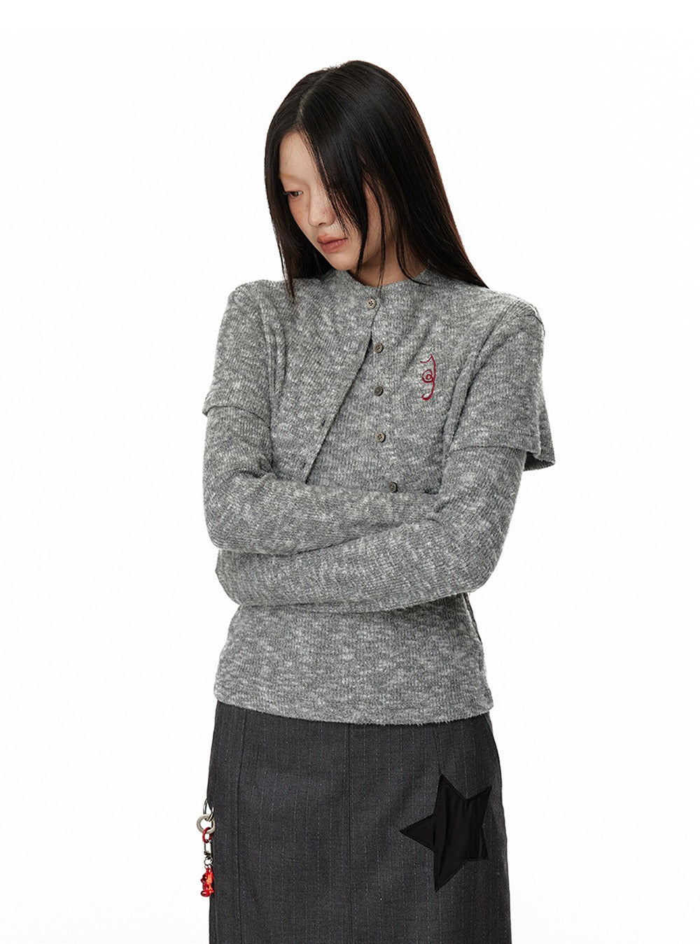Two-Piece Vintage Knit Cardigan