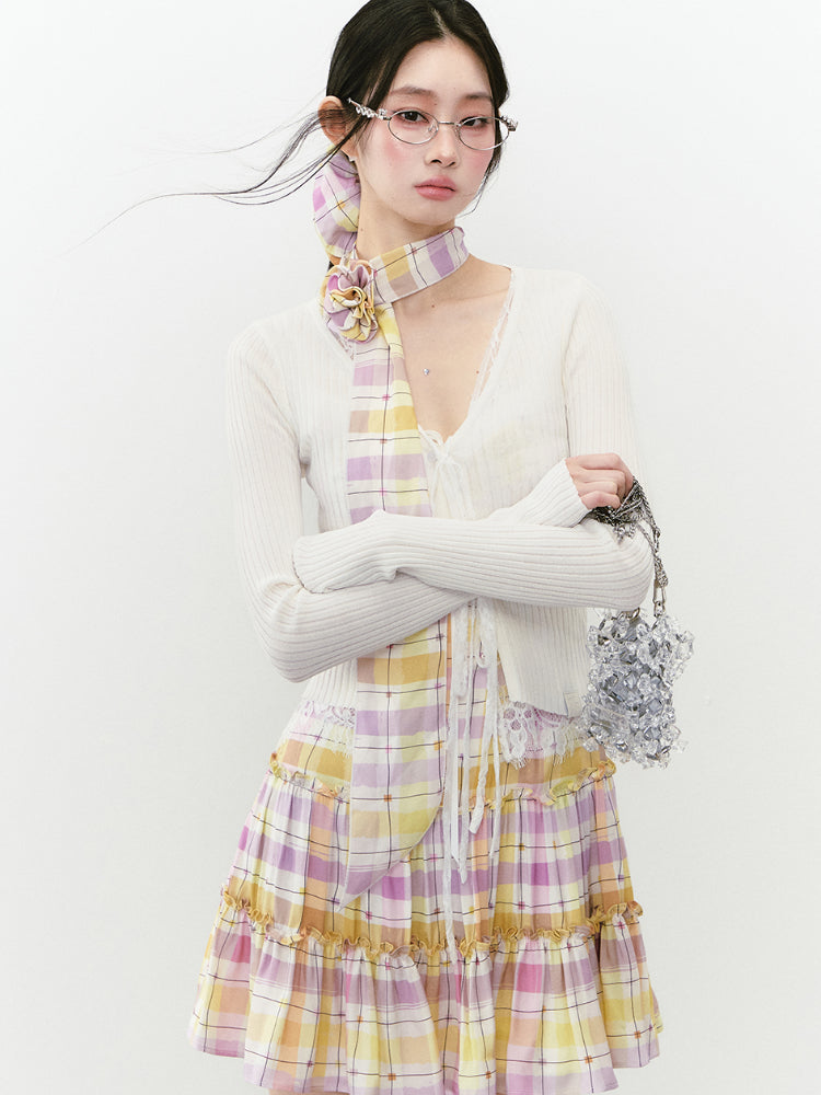 Layered Accent Knit Cardigan