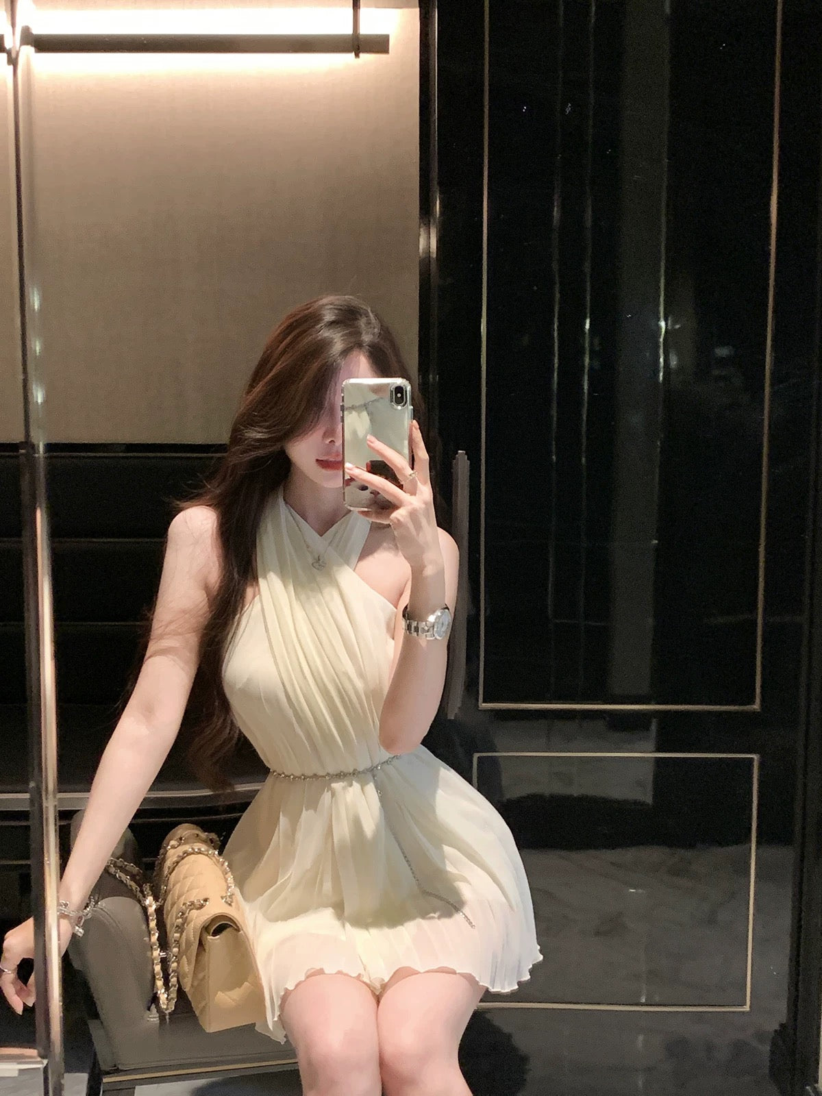 Elegant Cross-Front Dress