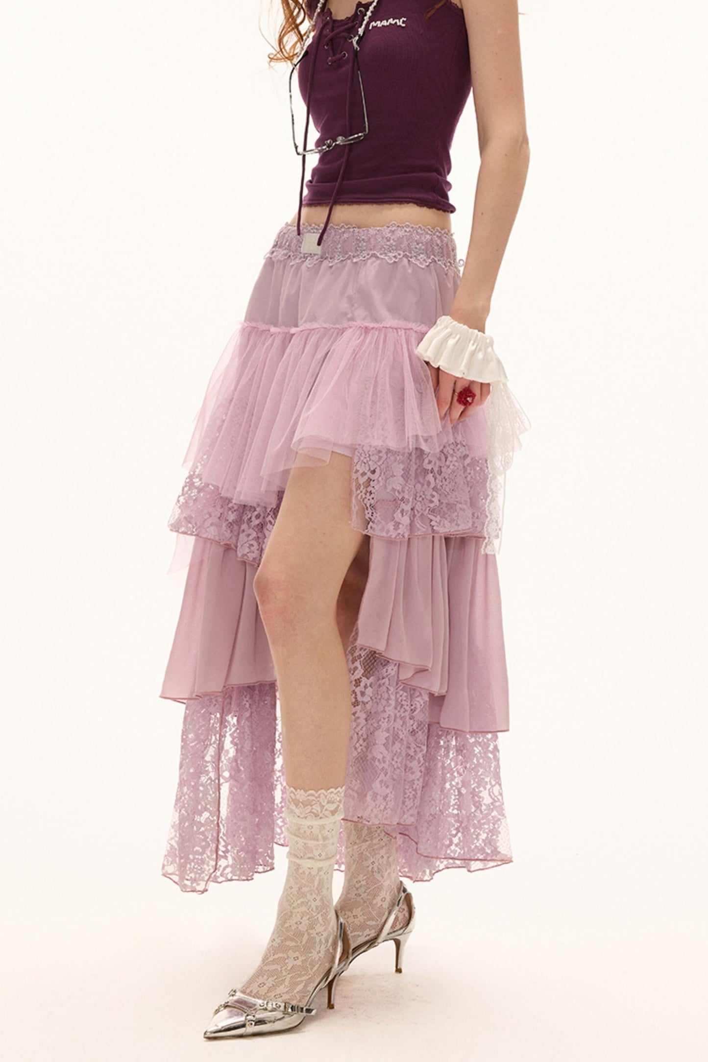 Irregular Layered Midi Skirt