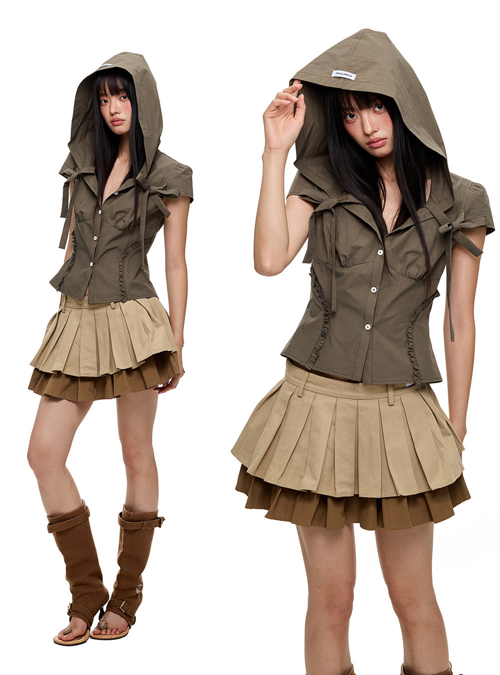 Misty Hooded Poplin Shirt (2color)