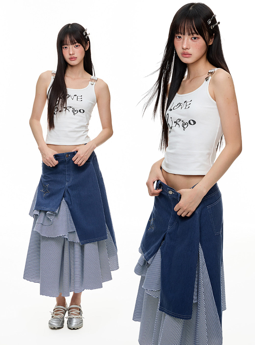 Suspender Strap Lettering Sleeveless Top