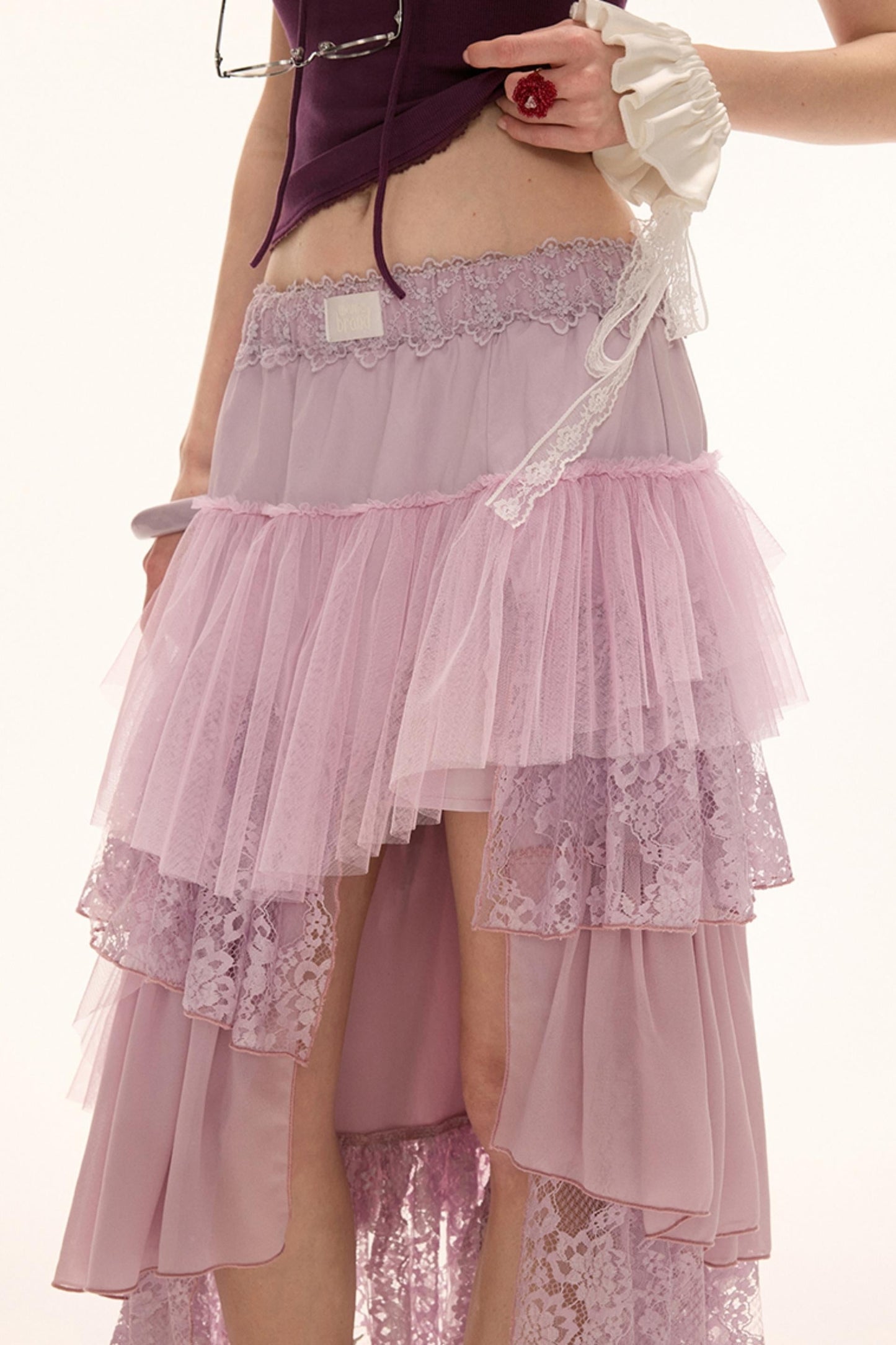 Irregular Layered Midi Skirt