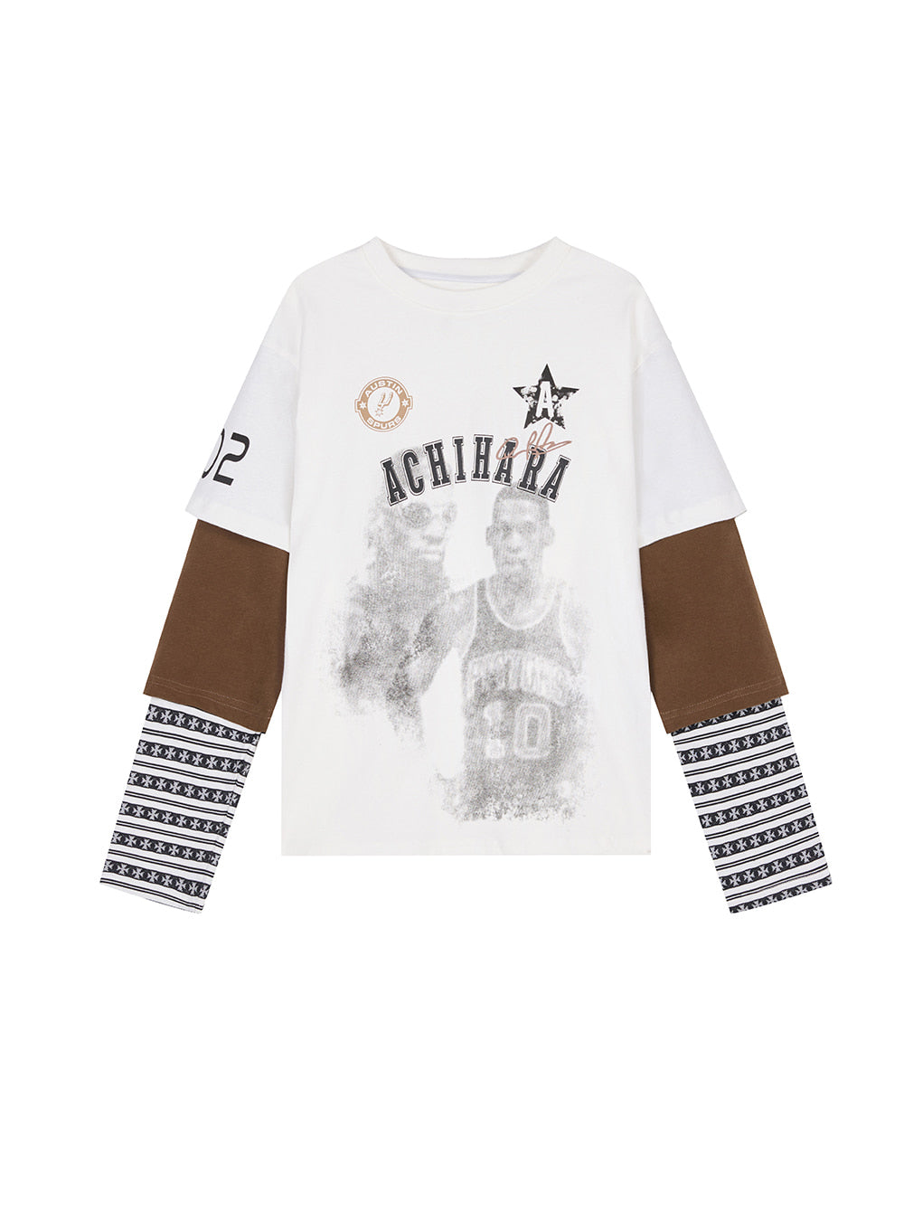 Spring Print Basketball Layered Top (3color)