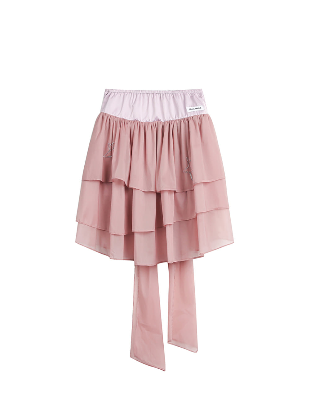 Glitter Star Layered Mesh Ruffle Skirt