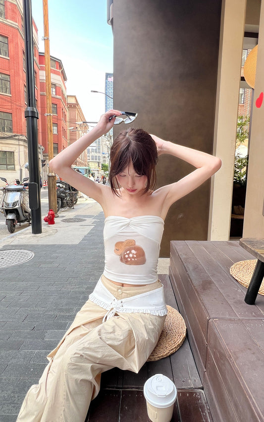 Fawn Print Twist Bandeau Top