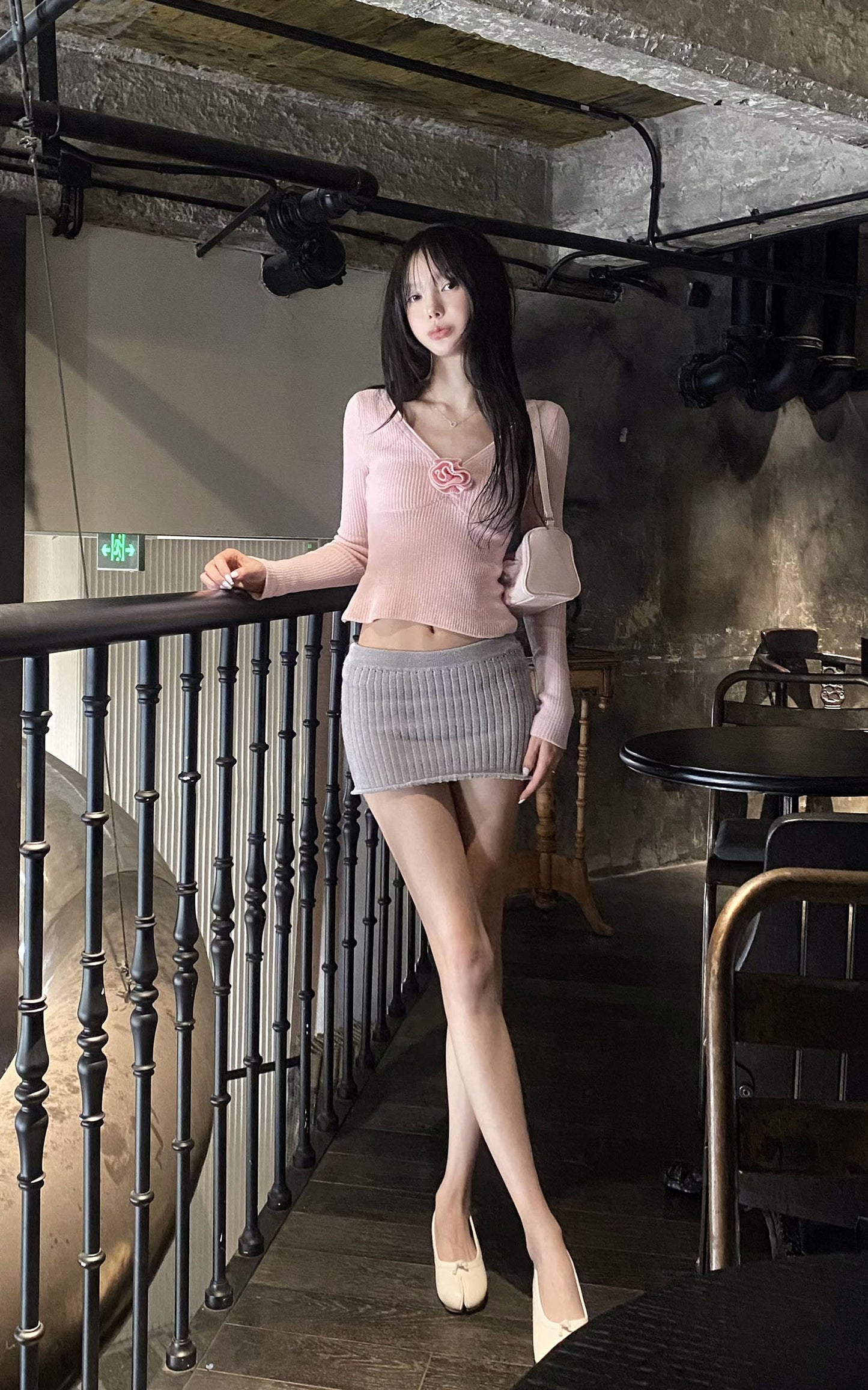 Rosebud Knit Ribbed Top
