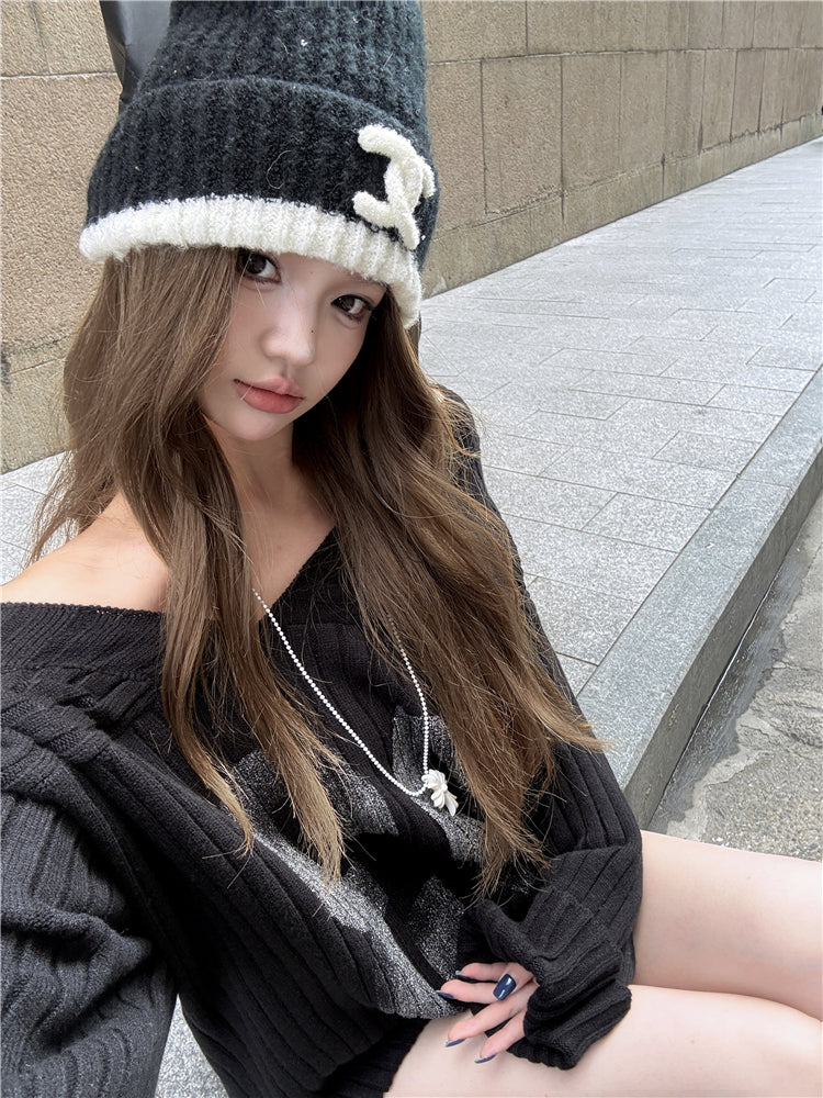 Retro Oversized Print Sweater