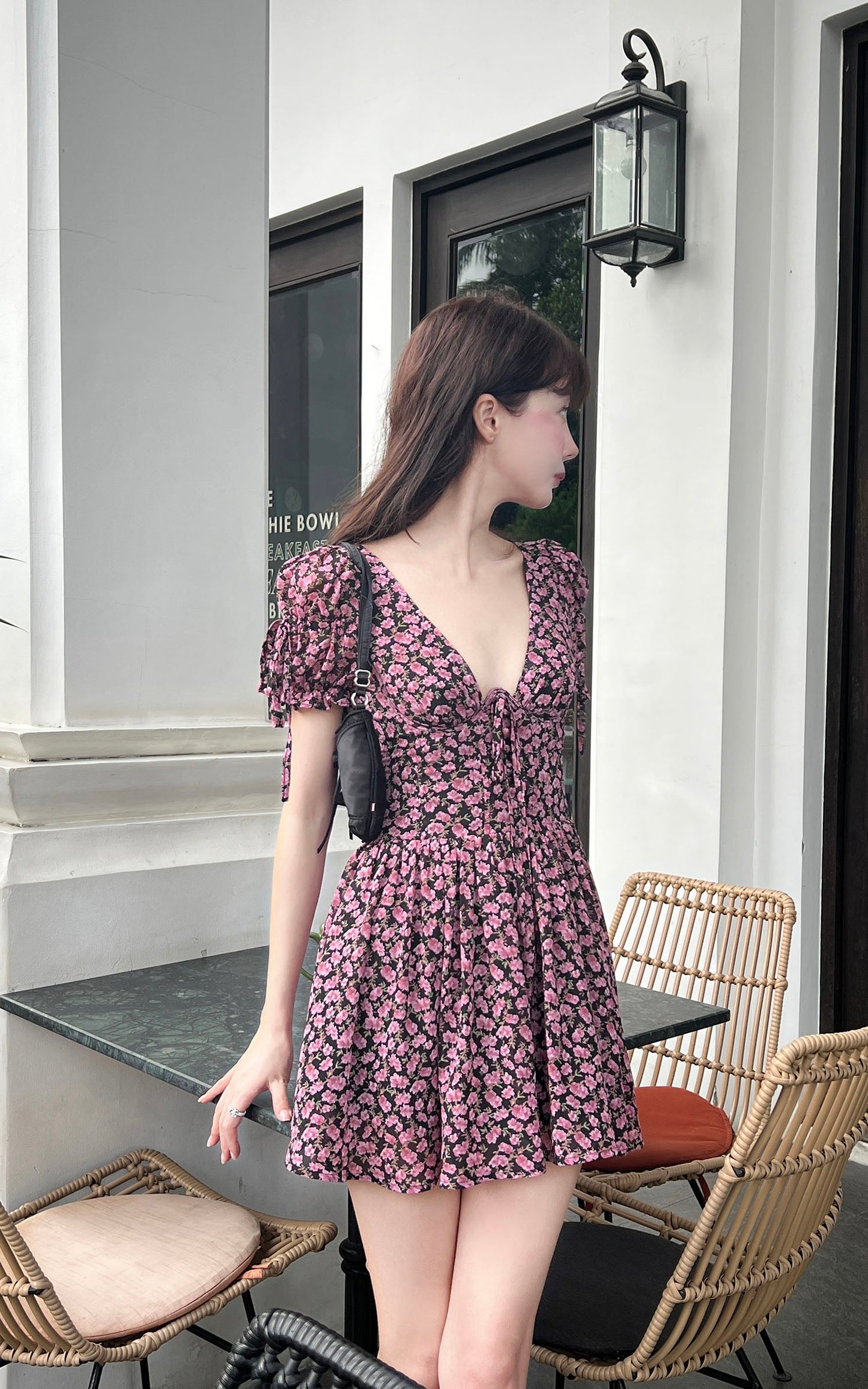 Rosy Bloom Mini Dress