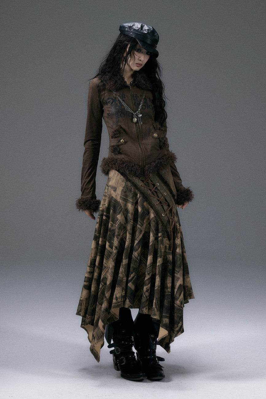 Lace-Up Cascade Skirt - My Store