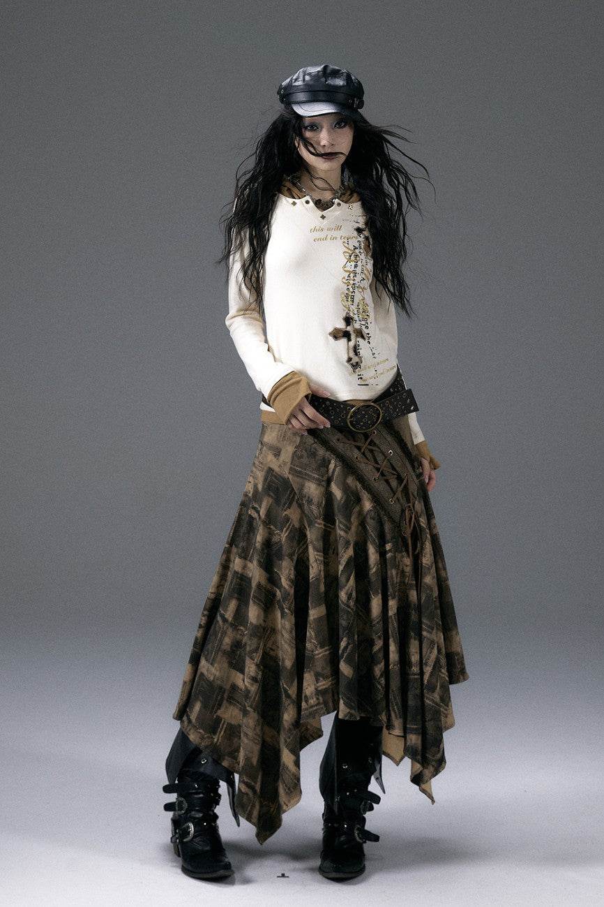 Lace-Up Cascade Skirt - My Store