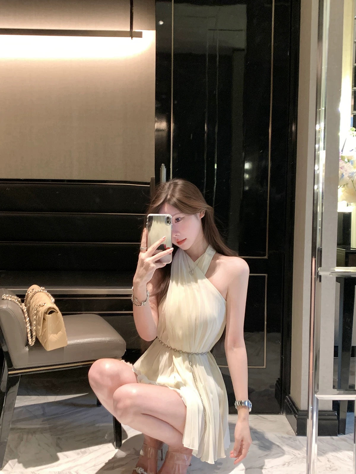Elegant Cross-Front Dress