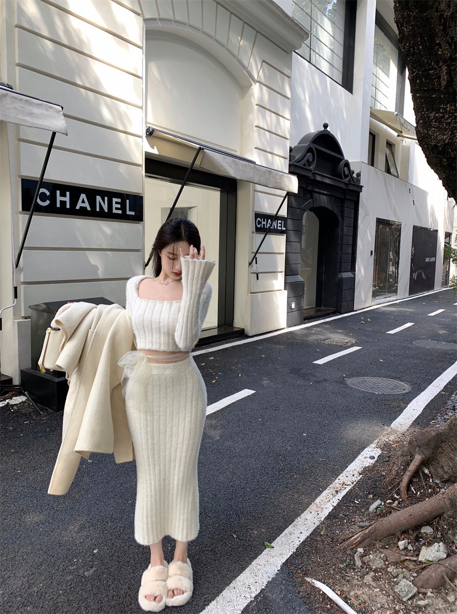 Knit Top & Skirt Fall Set