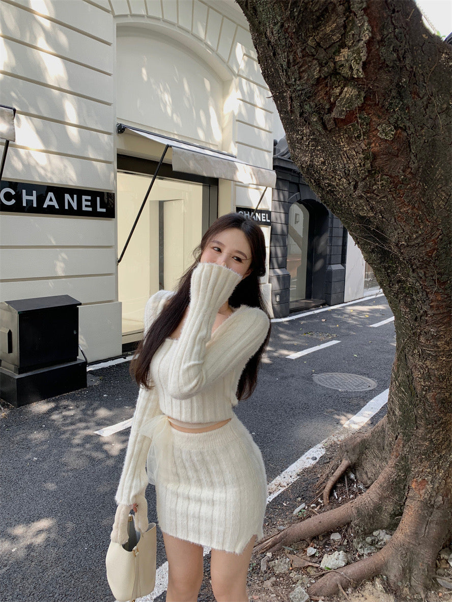 Knit Top & Skirt Fall Set