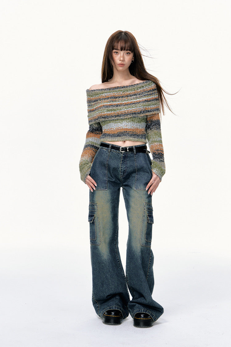 Currige Pocket Denim Cargo Pants