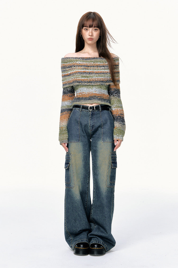 Currige Pocket Denim Cargo Pants