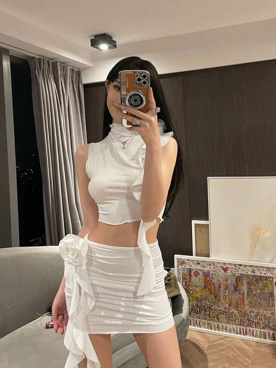 Rose Top & Skirt Set