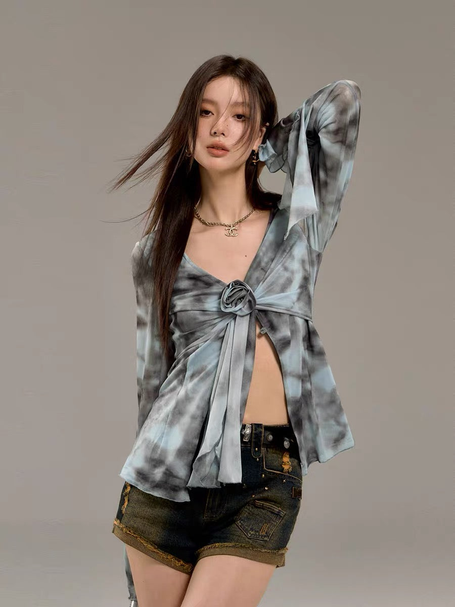 Andyet Blue Floral Top