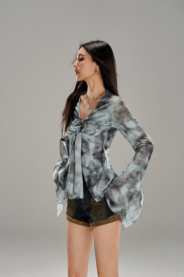 Andyet Blue Floral Top