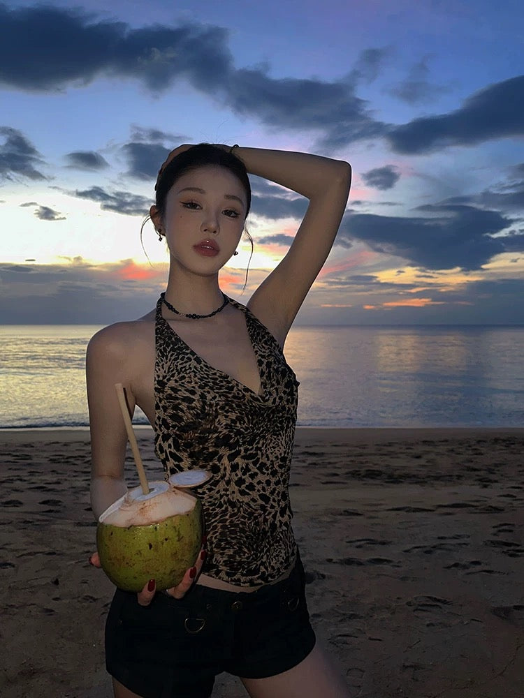 Leopard Print Halter Top