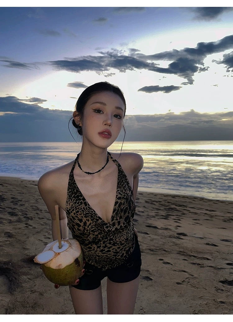 Leopard Print Halter Top